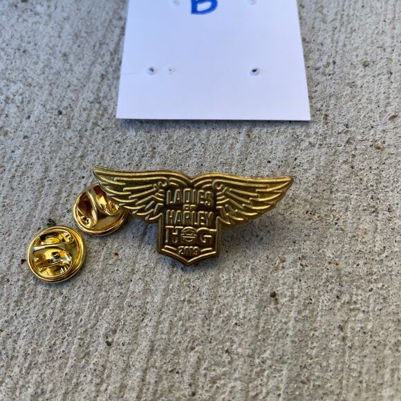 2019 Ladies HOG Harley Davidson Motorcycle Owners Pin Rocker Badge Wings LOH - Picture 4 of 7